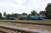 UZ NG TU2-179 at Haivoron with a load 3 rake after arrival with 6272 0405 Rudnytsia - Haivoron; meanwhile TU2-263 waits to depart with its 1 coach train as 6290 0800 Haivoron - Holovanivsk