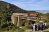 OSE MLW MX627 A466 performing a photo run-by at Gorgopotamos Bridge with 7519 1330 Volos - Athens leg of the PTG 2015 Greece Tour