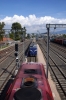 OSE 220005 is dropped on top of OSE ALco DL500 A302 at Rentis, which had arrived with the ecs ex 7104/5 1236 Athens Airport - Athens leg of the PTG 2015 Greece Tour; Alco DL543 A326 is on the rear; both locos had failed at Rentis!