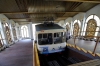 Ukraine, Kiev - Kiev Funicular Railway, the upper station of which is behind St Michael's Golden Domed Monastery and the lower by Poshtova Metro station - cars are lettered with the cyrillic letters Î and Ð for left & right to indicate the alignment they take