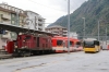 MGB's heritage 1941 built HGe4/4I #32 is regularly used at Brig for shunting and on this occasion was used to shunt two coaches, deposited by 554 1708 Visp - Andermatt, to shed