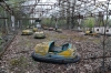 Ukraine, Chernobyl Tour with Solo East - Pripyat Amusement Park Bumper Cars. Despite being built for the May Day celebrations of 1986 the park ironically only operated for one day, which happened to be 27th April 1986 (the day after the disaster commenced) in an attempt to take the Pripyat people's minds away from the disaster that was unfolding in their back garden!