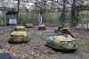 Ukraine, Chernobyl Tour with Solo East - Pripyat Amusement Park Bumper Cars. Despite being built for the May Day celebrations of 1986 the park ironically only operated for one day, which happened to be 27th April 1986 (the day after the disaster commenced) in an attempt to take the Pripyat people's minds away from the disaster that was unfolding in their back garden!