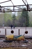 Ukraine, Chernobyl Tour with Solo East - Pripyat Amusement Park Bumper Cars. Despite being built for the May Day celebrations of 1986 the park ironically only operated for one day, which happened to be 27th April 1986 (the day after the disaster commenced) in an attempt to take the Pripyat people's minds away from the disaster that was unfolding in their back garden!