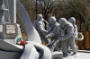 Ukraine, Chernobyl Tour with Solo East - Chernobyl - Memorial to "Those who saved the World" to commemorate the first responders to the accident, who had no clue at all what the consequences of their daily duty would be that day