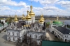 Ukraine, Kiev Pechersk Lavra (Kiev Monastery of the Caves) - From the Great Lavra Bell Tower, Dormition Cathedral & Refectory Church