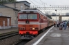 RZD TEP70-0240 waits to depart Volokolamsk with 001P 1705 Moskva Rizhsky - Riga, having just replaced RZD ChS7-053 there