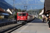 RhB Ge6/6II #703 arrives into Domat/Ems with 4718 0753 Ilanz - Chur mixed train