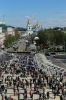 Ukraine, Kiev - from St Sophia's Cathedral Bell Tower looking towards St Michael's Golden Domed Monastery (on Easter Monday!)