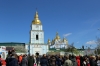 Ukraine, Kiev - locals celebrating Easter Monday outside St Michael's Golden Domed Monastery