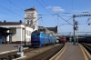 Kyiv Pasazyrski (L-R) - UZ ChS8-009 (2&1) waits with 763 1614 Darnytsia - Odesa and DS3-004 waits to follow it out with 769 1646 Kyiv Pasazyrski - Kamianets Podilskyi