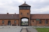 Poland, Auschwitz II - Birkenau - Main entrance gate, through which the railway spur wasn't built until the Spring of 1944