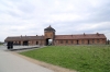 Poland, Auschwitz II - Birkenau - Main entrance gate, through which the railway spur wasn't built until the Spring of 1944