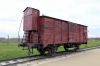 Poland, Auschwitz II - Birkenau - The Ramp, as it's known, with an old railway wagon placed in position in 2009; as a reminder of how people used to arrive into the camp and the conditions they were transported in.