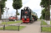 Steam Loco P36-0111 plinthed at Orsha Centralny with ChS4T-599 having arrived with 066B 1021 Minsk - Murmansk