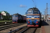 BCh 2M62U-0260B stands at Orsha with 6563 0853 Orsha - Mogilev 1 while 2M62U-0307A shunts to the sidings having arrived with the inward working of 6562 0628 Mogilev 1 - Orsha