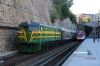 SEC Naval built Alco DL500S 321048, now owned by bus company ALSA, stands at Madrid Principe Pio with the stock to form the newly started Tren de Filipe II - 39156 1020 Principe Pio - El Escorial