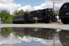 Adirondack Scenic RR - EMD F10 #1502 in multi with GP9 #6076 at Lyons Fall, after arriving with a SARM Charter from Utica to Lyons Fall & return