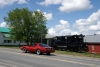 Adirondack Scenic RR - GP9 #6076 at Boonville, with EMD F10 #1502 dead on rear, waiting to depart with a SARM Charter from Utica to Lyons Fall & return