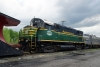 Alco C424 #4243 parked beside the Mohawk Adirondack & Northern shed at Utica, NY. The loco is being moved away from the Adirondack Scenic.