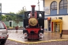 Steam loco outside the station at Peru Rail's Cusco Wanchaq station