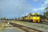 QRN UGR/GE C44aci, 6000 Class, 6024/6006 & GE CM30-8, 2800 Class, 2809 run through Dry Creek with a container train