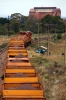 GWA MKA G14M, 1300 Class, 1301 & Clyde GM G18B, CK Class, CK4 approach Whyalla with a loaded train from Iron Baron