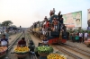 BR MEM14 2401 departs Biman Bandar with a train for Dhaka Kamlapur