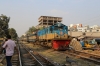 BR BEI15 2927 approaches Biman Bandar with a train for Dhaka Kamlapur