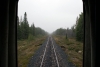 Hudson Bay Railway, view from the rear of train 290 1115 The Pas - Pukatawagan north of Flin Flon Junction, if you look closely you can see the snow