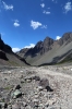 Cajon de Maipo, Andes, Chile - El Morado Natural Monument during a 2h30m hike up to the El Morado hanging glacier