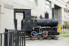 Steam Loco plinthed outside the main entrance to the EFE offices at Santiago Estacion Central
