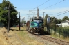 Temuco, Chile - FEPASA GM SDL39 2348 heads south with a freight as it crosses Claro Solar foot-crossing south of town