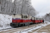 Budapest Children's Railway - MAV Mk45-2005 waits to cross an oncoming train at Szepjuhaszne while working 135 1110 Huvosvolgy - Szechenyihegy