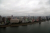 North Korea, Pyongyang - view from our 37th floor room of the Yanggakdo Hotel looking towards the unfinished Ryugyong Hotel