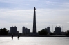 North Korea, Pyongyang - Tower of Juche Idea from Kim Il Sung Square