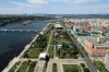 North Korea, Pyongyang - North-Eastern Pyongyang from the top of Tower of Juche Idea, looking towards May Day Stadium