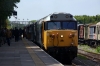 50015 arrives into Ruddington with 1D08 1239 Loughborough - Ruddington, with 20007/154 as its T&T locos