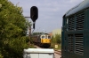 31162 at East Leake with 1D12 1539 Loughborough - Ruddington, 50015 is its T&T loco, waiting for 33109 to arrive with 1A13 1450 Ruddington - Loughborough, with 37901 as its T&T loco