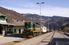 SZ 644005 at Bohinjska Bistrica with 853 0910 Bohinjska Bistrica - Most Na Soci car train