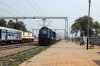 AJNI WAP7 30266 passes through Magarwara with an Express while LKO WDM3A 16192 arrives with 54335 0700 Balamau Jn - Kanpur Central