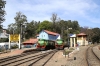 GOC YDM4 6724 waits to depart Coonoor with 56136 0710 Mettupalayam - Udagamandalam (Ooty); having replaced ONR X Class steam loco 37399. GOC YDM4 6664 arrives in the meantime with 56139 0915 Udagamandalam (Ooty) - Coonoor