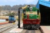 GOC YDM4 6724 at Udagamandalam (Ooty) after arrival with 56136 0710 Mettupalayam - Udagamandalam (Ooty). Retired X Class steam loco 37384 is on display in the opposite platform, this would be moved to Coonoor by GOC YDM4 6724 later that afternoon