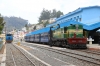 GOC YDM4 6664 stands at Udagamandalam (Ooty) after arriving with 56143 1235 Coonoor - Udagamandalam (Ooty). Retired X Class steam loco 37384 is on display in the opposite platform, this would be moved to Coonoor by GOC YDM4 6724 later that afternoon