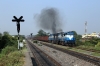 R WDG3A's 13594/13592 hammer up the hill from Sambalpur Junction, as they approach Sambalpur Road, with a freight