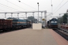 SGUJ WDG4 12817 stands at Rampurhat with a freight as BWN WDM3A 16473 arrives with 53025 0905 Azimganj Jn - Rampurhat