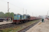 NKE YDM4 6514 waits departure from Sakri Jn with 52517 0830 Sakri Jn - Laukaha Bazar