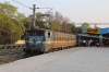 GMO WAG7 27084 waits to depart Jhansi Jn with 51831 1815 Jhansi Jn - Agra Cantt