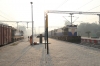 CLA WDG3A 14679 runs through Shahjahanpur Jn with a freight while MLDT WDM3D 11550 waits to depart with 15715 0600 (P) Kishanganj - Ajmer Jn