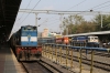 KTE WDM3D 11578 waits to depart Jabalpur Jn with 22188 1610 Jabalpur Jn - Habibganj while PTRU WDM3A 16416 shunts its stock, having arrived with 11448 1310 (P) Howrah - Jabalpur Jn Shaktipunj Express